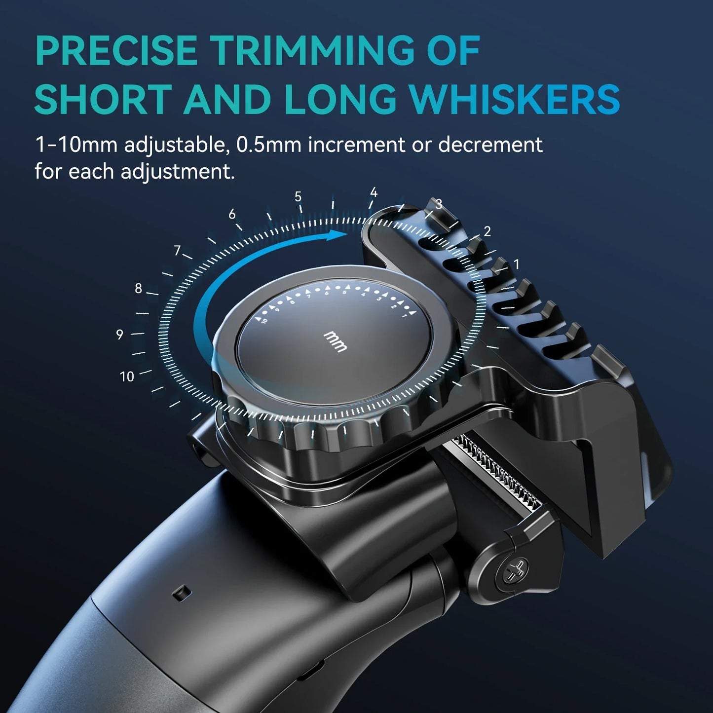 NNEOBA 2-in-1 Dual-Sided Electric Trimmer Shaver Beard Body Razor Black