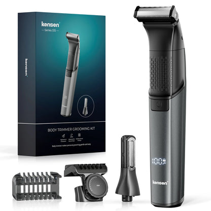 NNEOBA 2-in-1 Dual-Sided Electric Trimmer Shaver Beard Body Razor Black