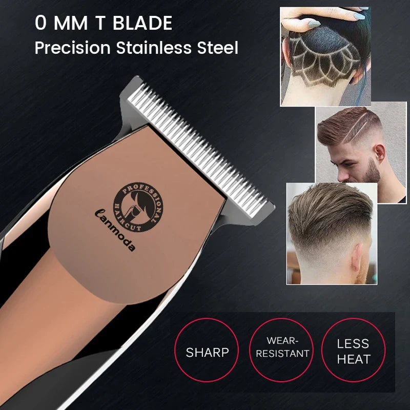 NNEOBA 0mm Zero-Gapped Cordless Hair Trimmer Precision Carving Clipper Brown